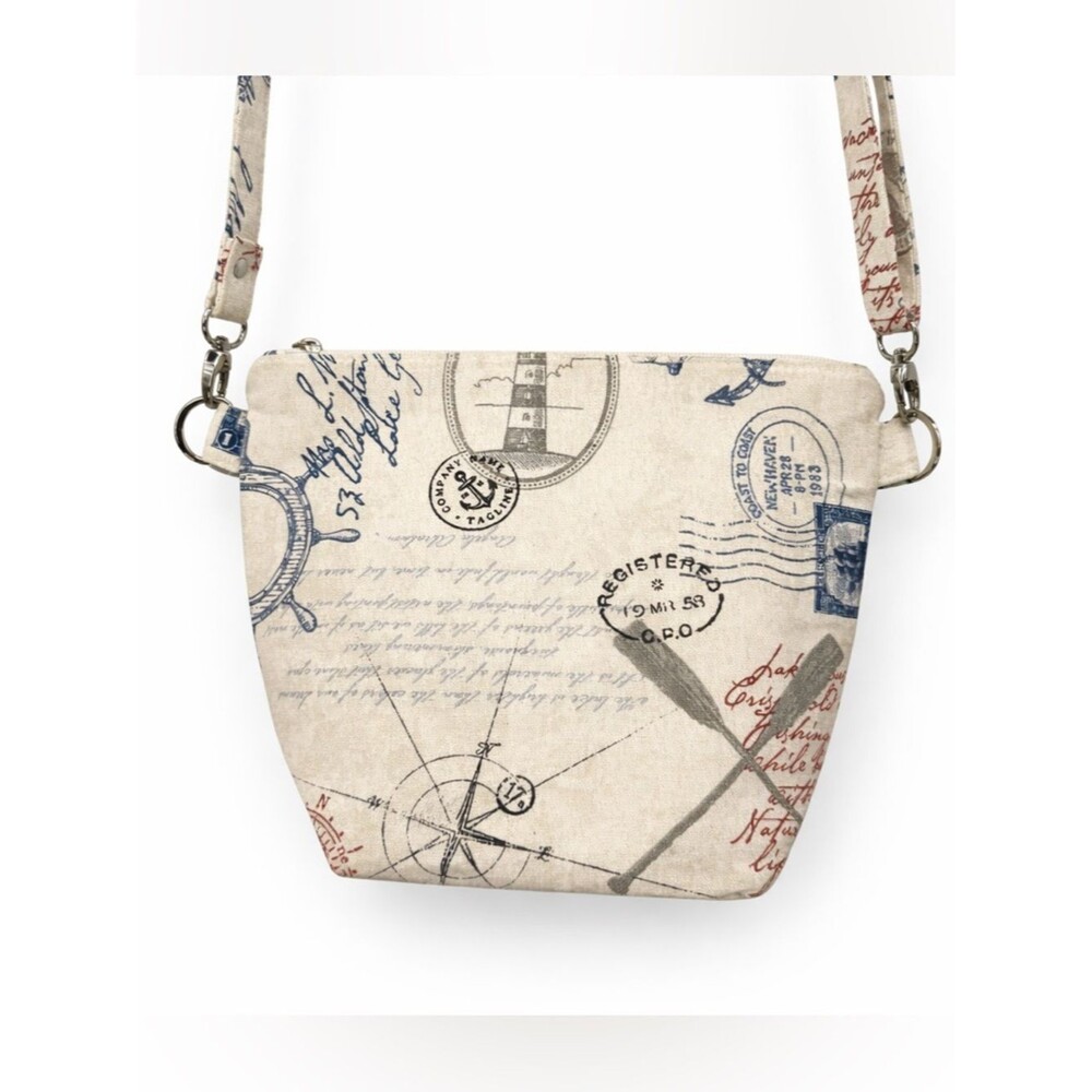 After 63 Nautical Crossbody Bag Postmarks Maps Vintage Inspired Coastal Bag